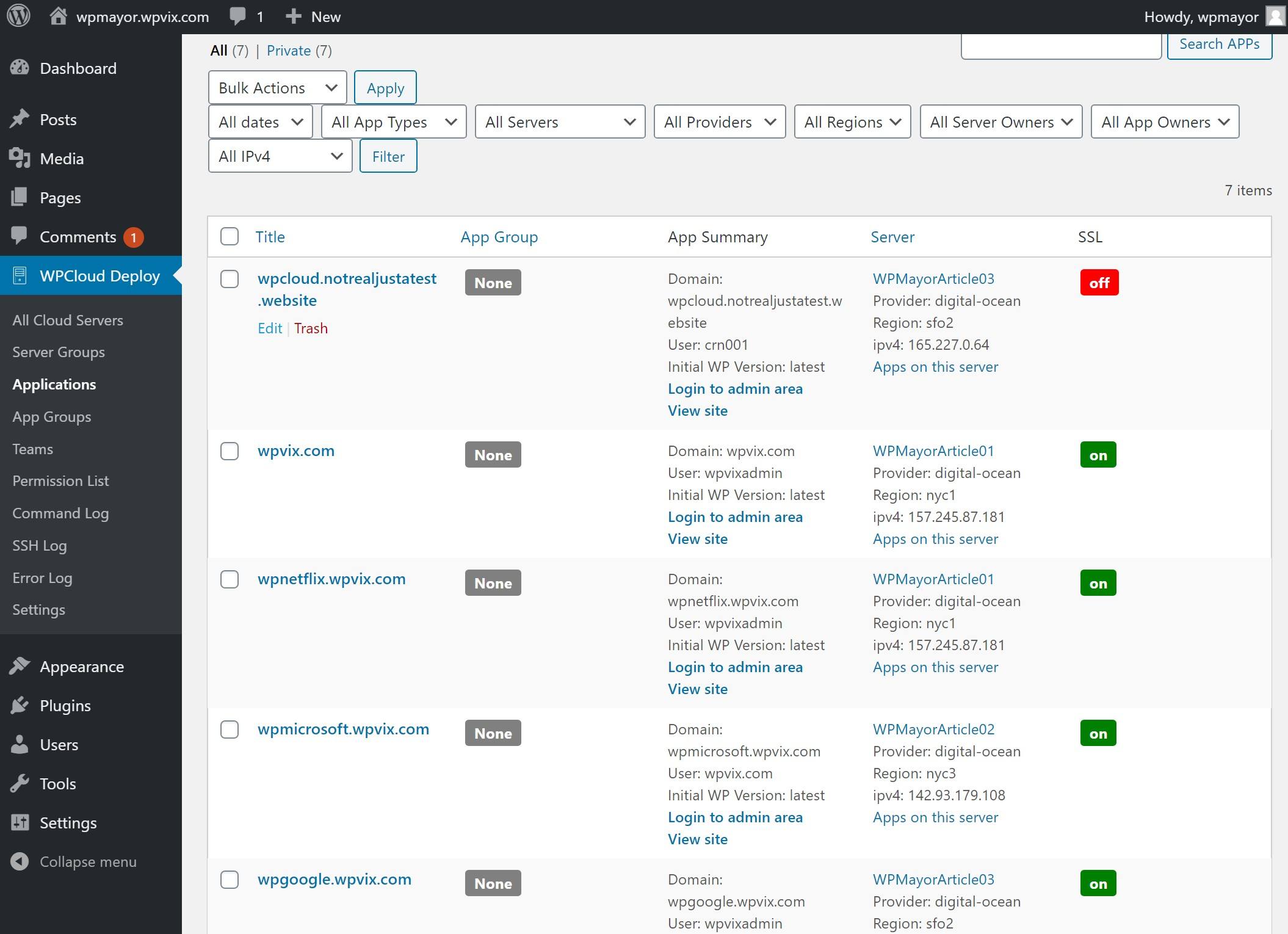 Site list
