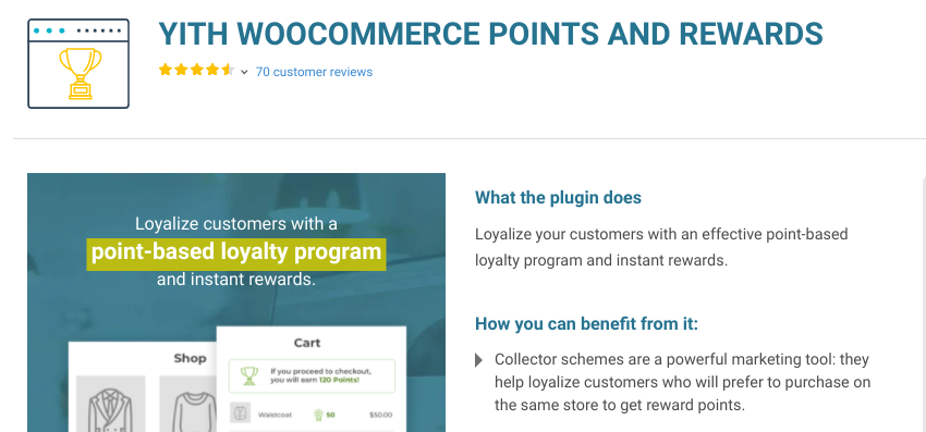 The YITH Commerce Points and Rewards plugin.
