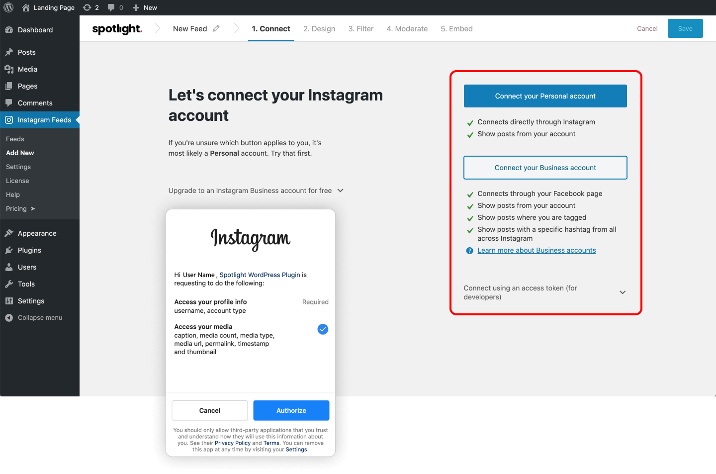 Connect your Instagram account
