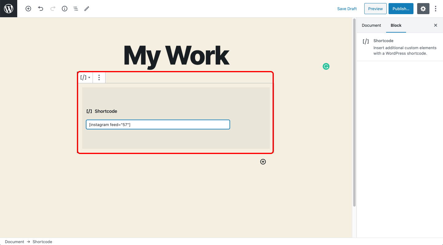 Embed your Instagram feed on a page