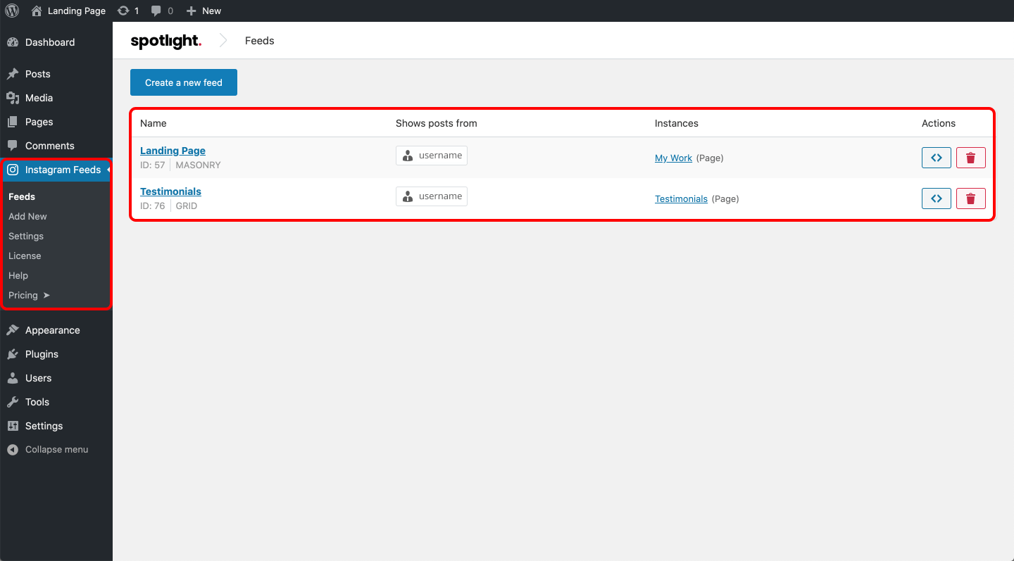 Feed overview