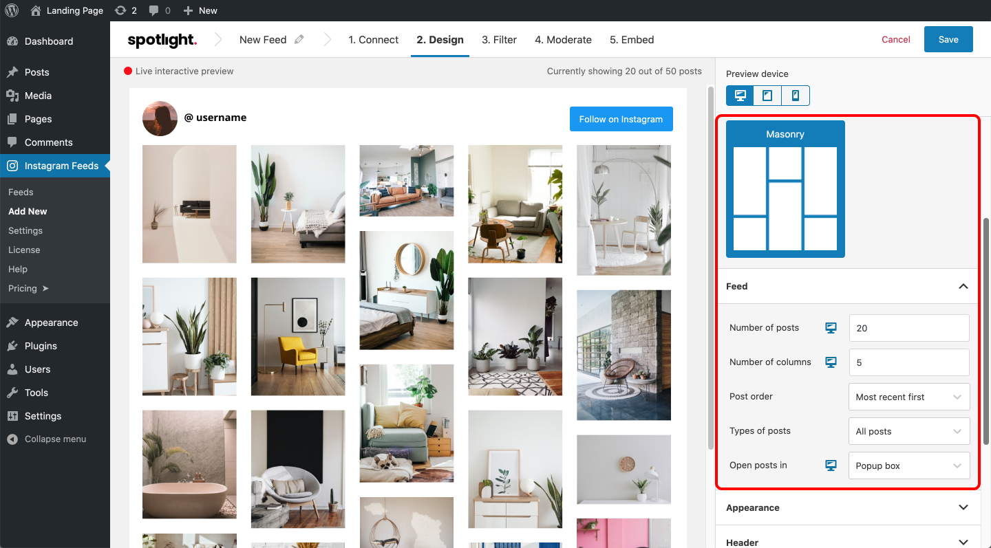 Masonry layout