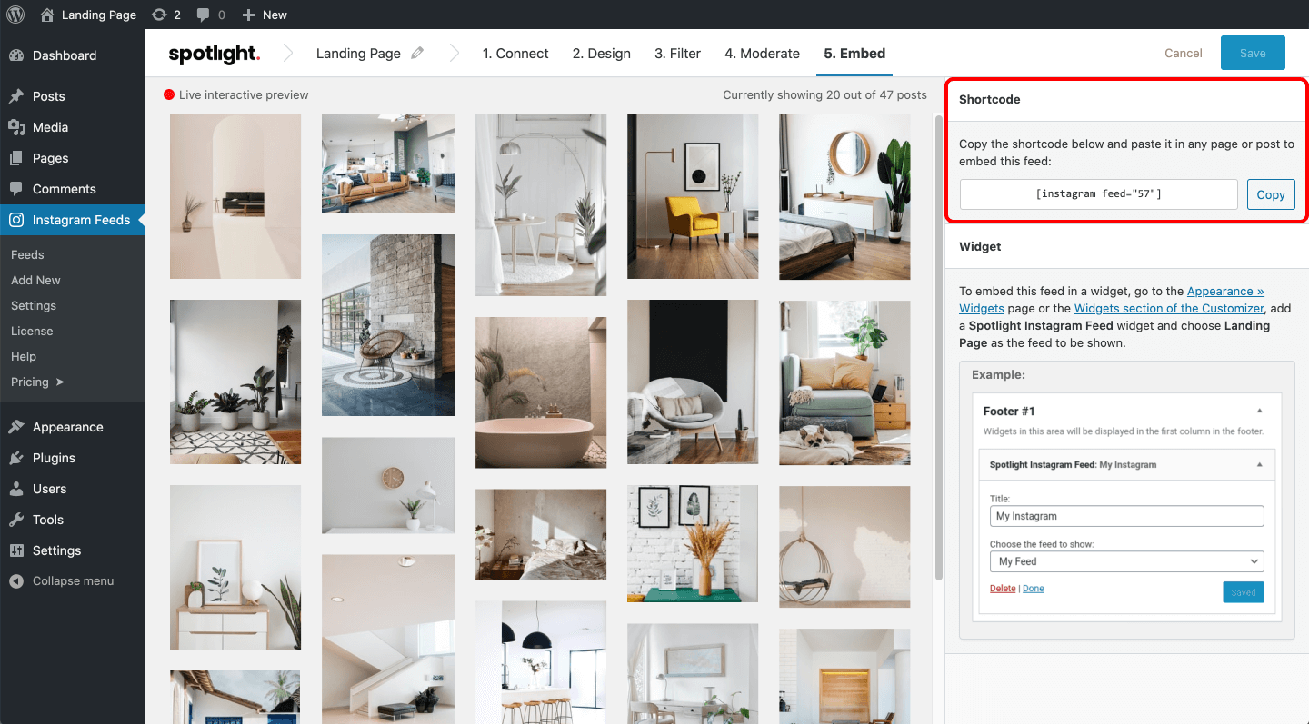 Embed your Instagram feed using a shortcode