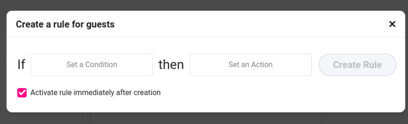 The option to create a marketing automation rule with Growmatik.