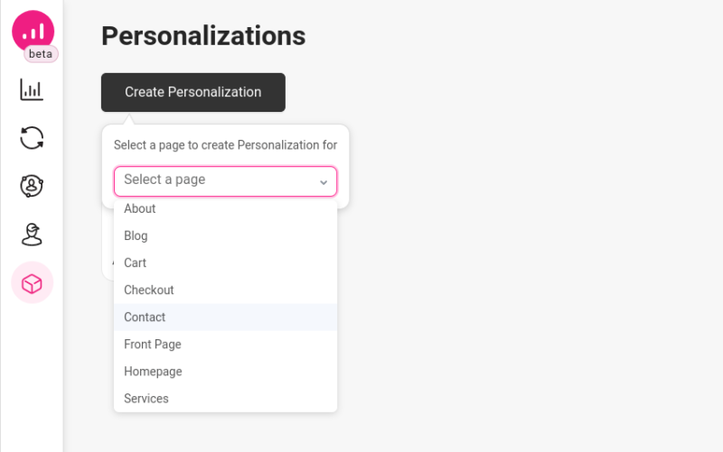 Growmatik's webpage personalizer tool.