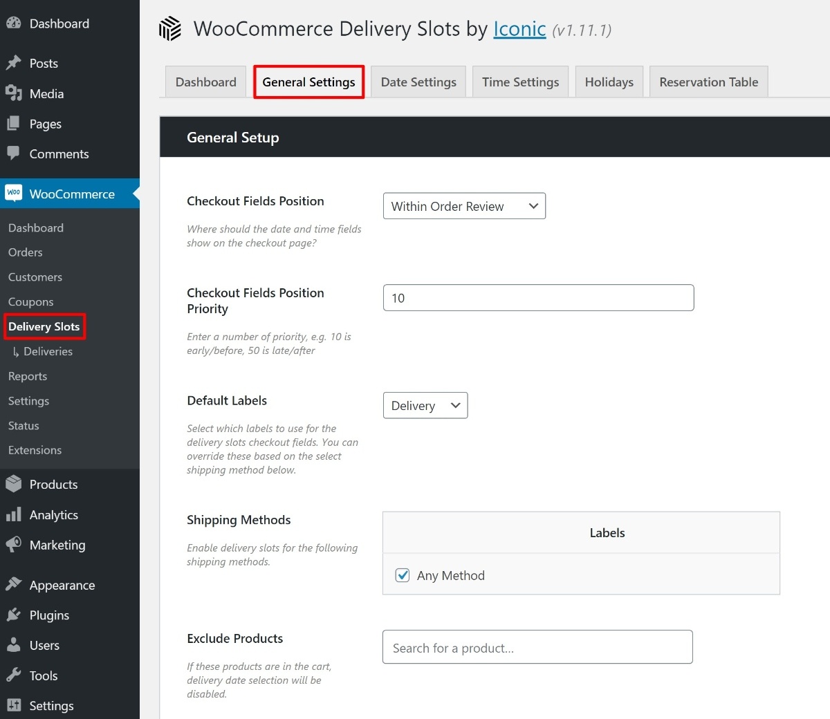 Configure general settings