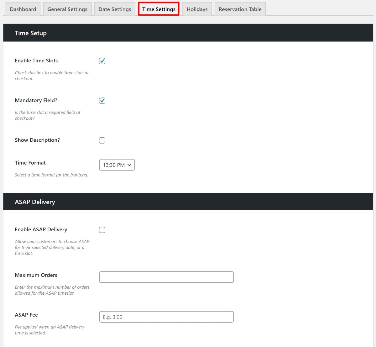 Configure time settings