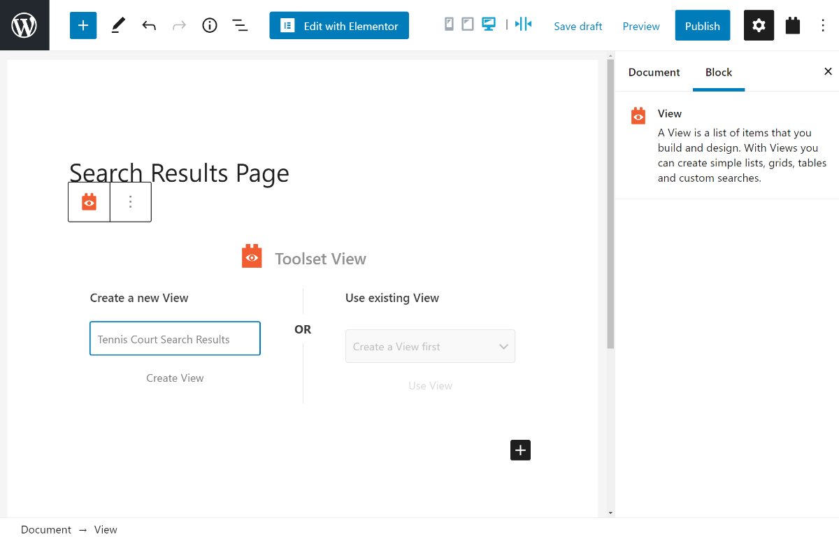 Add View block