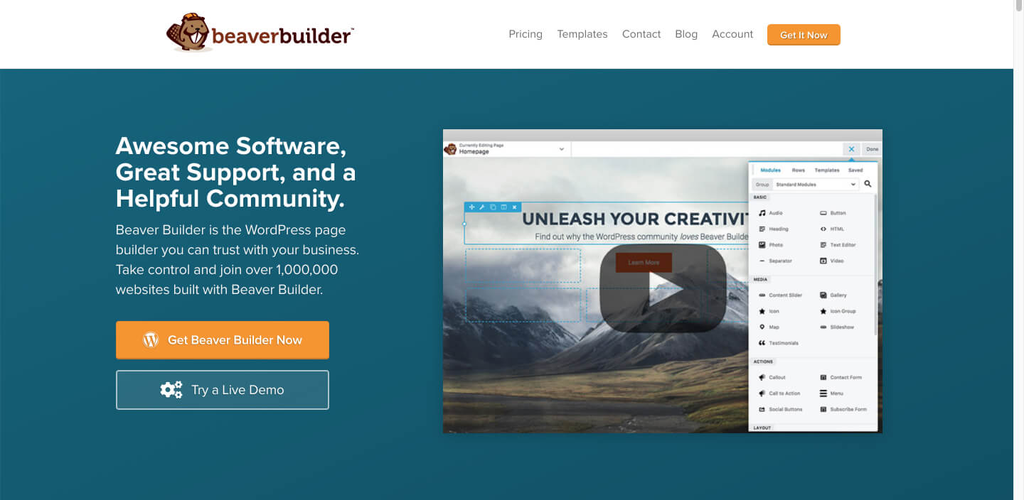 Beaver Builder website builder.