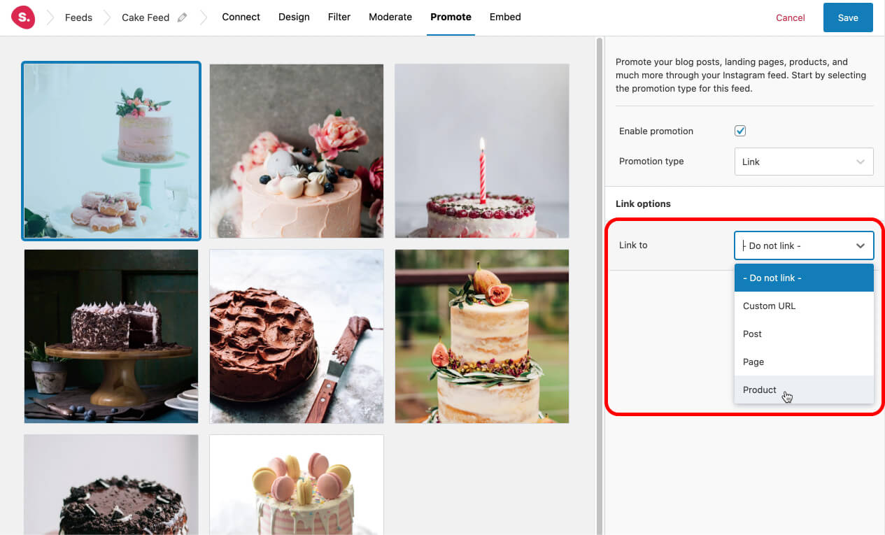 Link Instagram posts to Product Pages