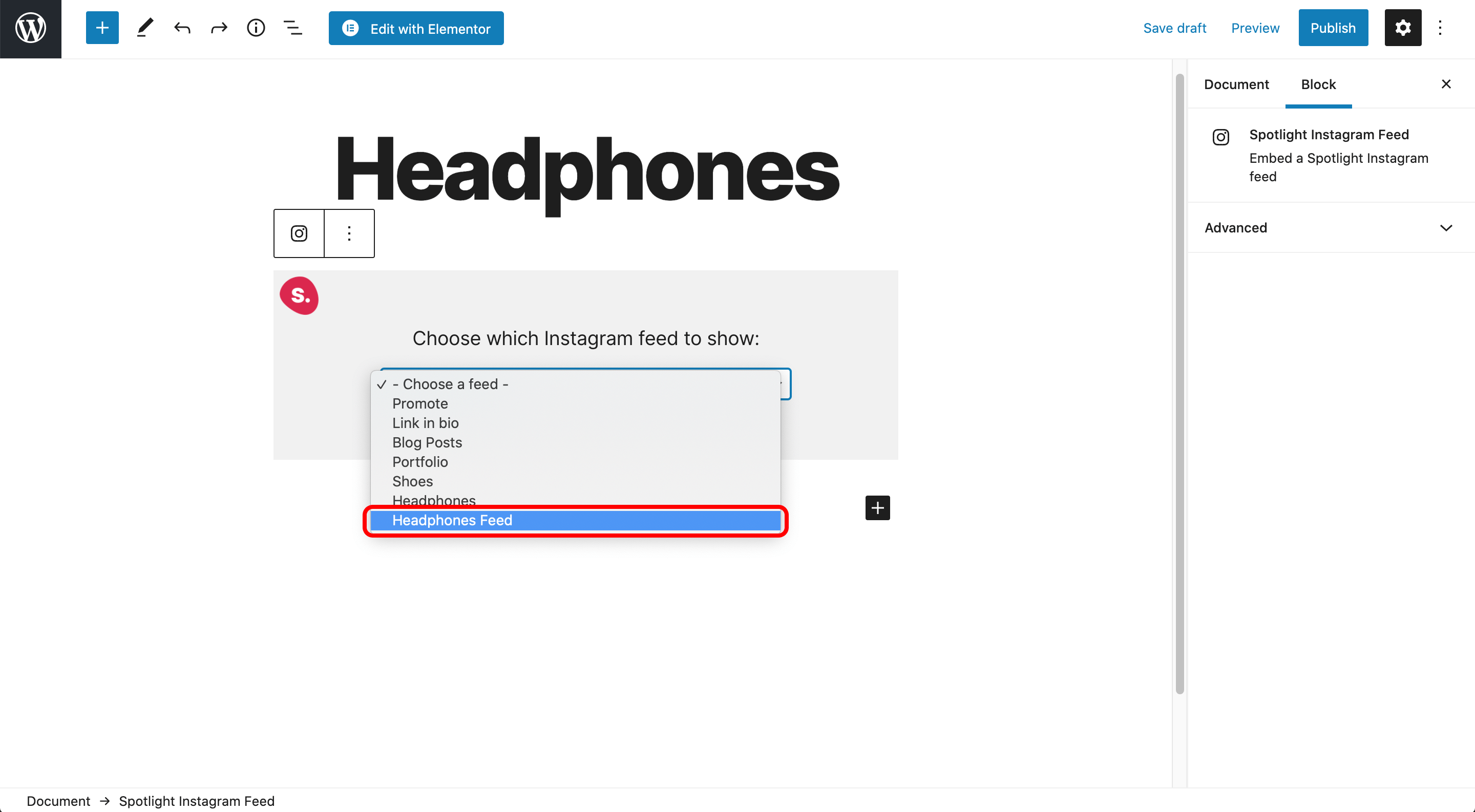 WordPress block