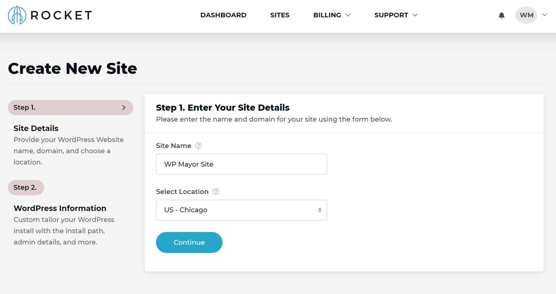 Choose data center