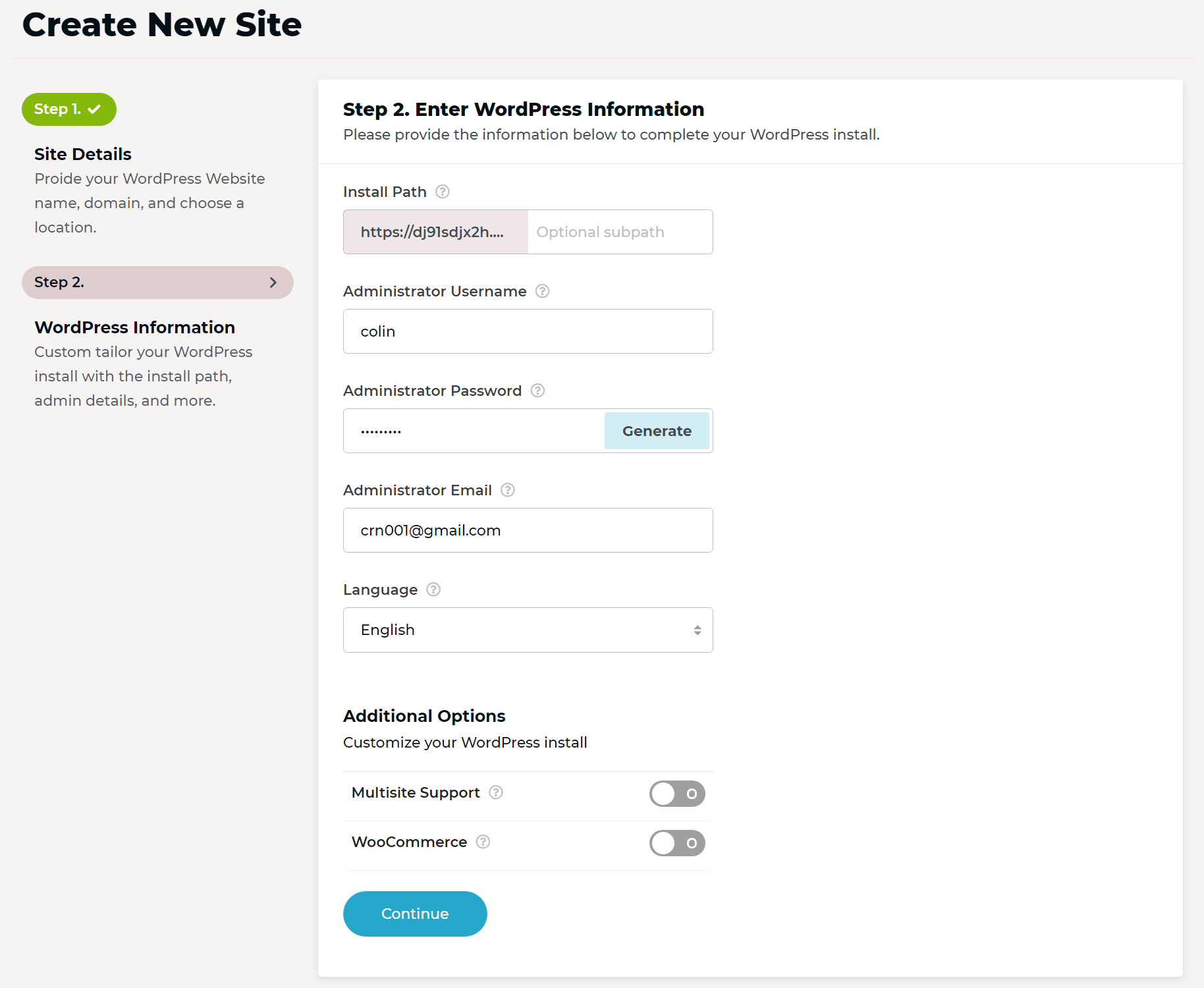 Configure WordPress