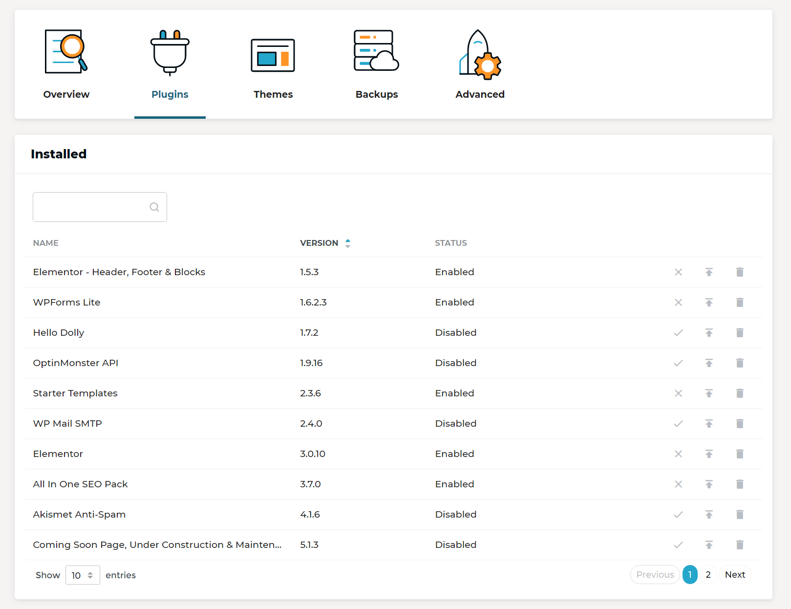 Plugin management