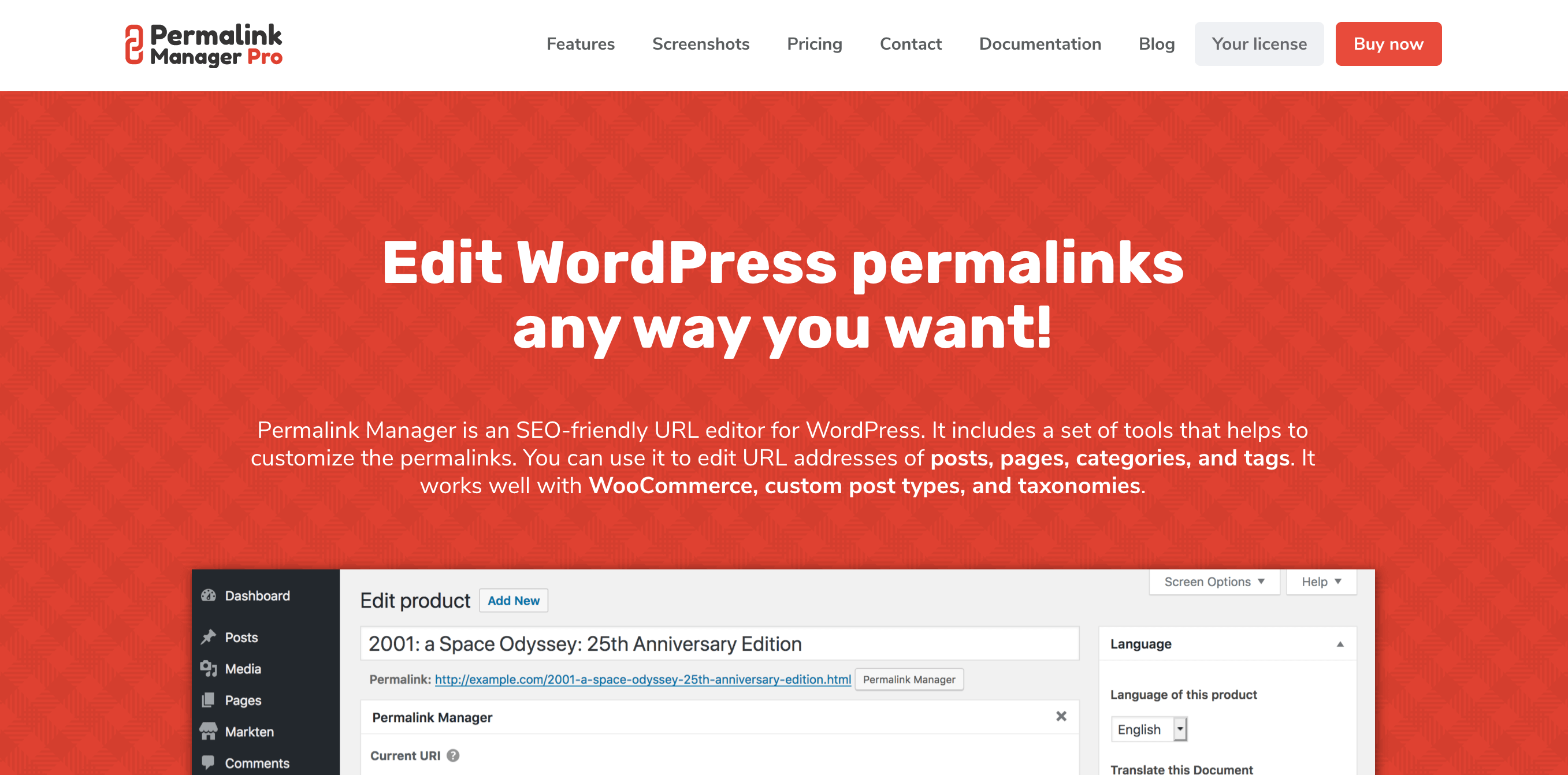 Permalink Manager Pro's homepage.