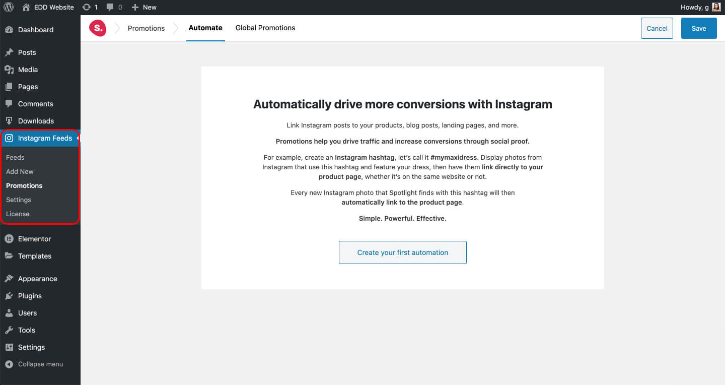Create an automation