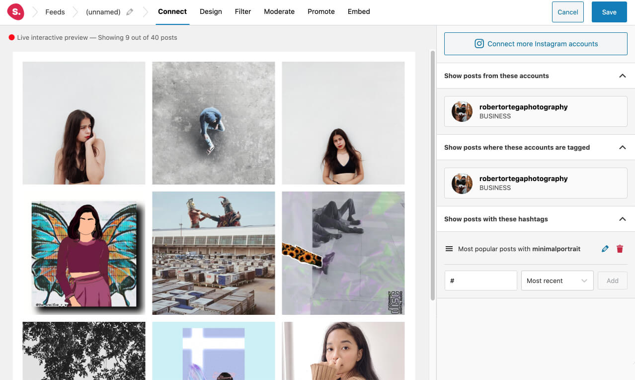 Display hashtag photos from all over Instagram