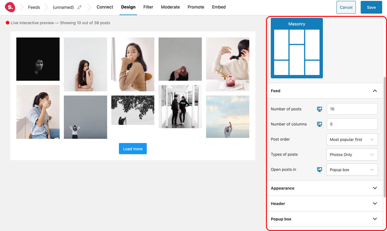 Start designing your feed