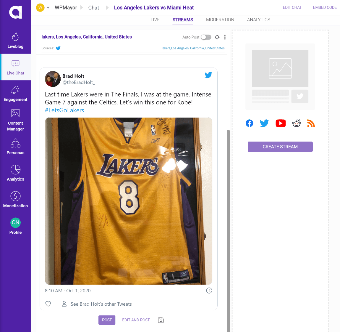 Curating social media content