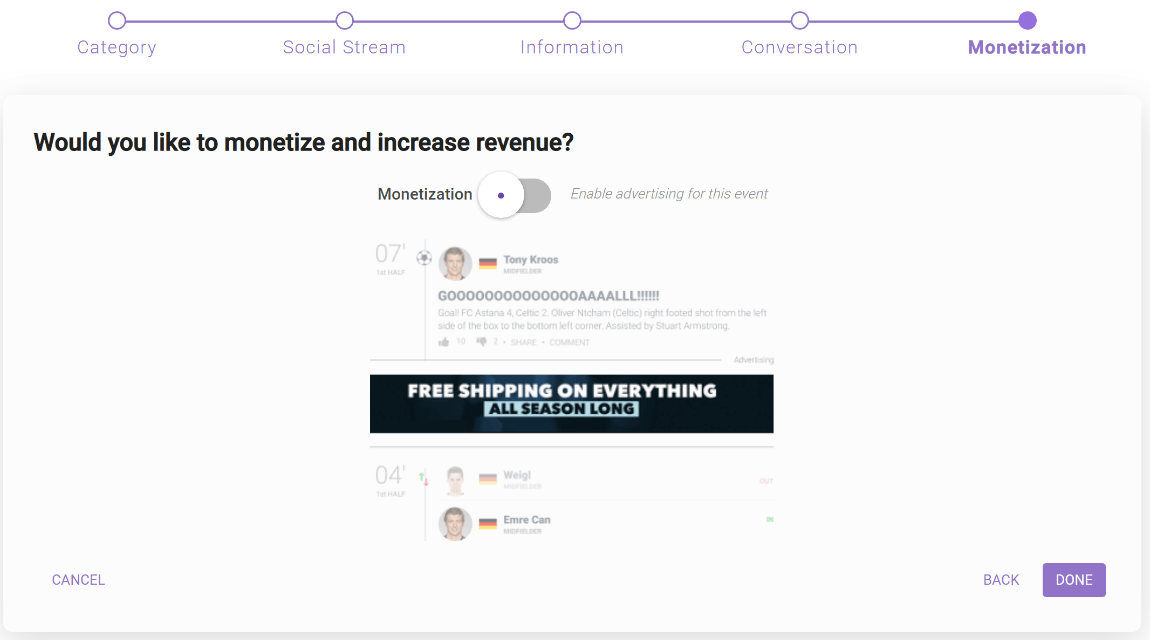 Monetization options