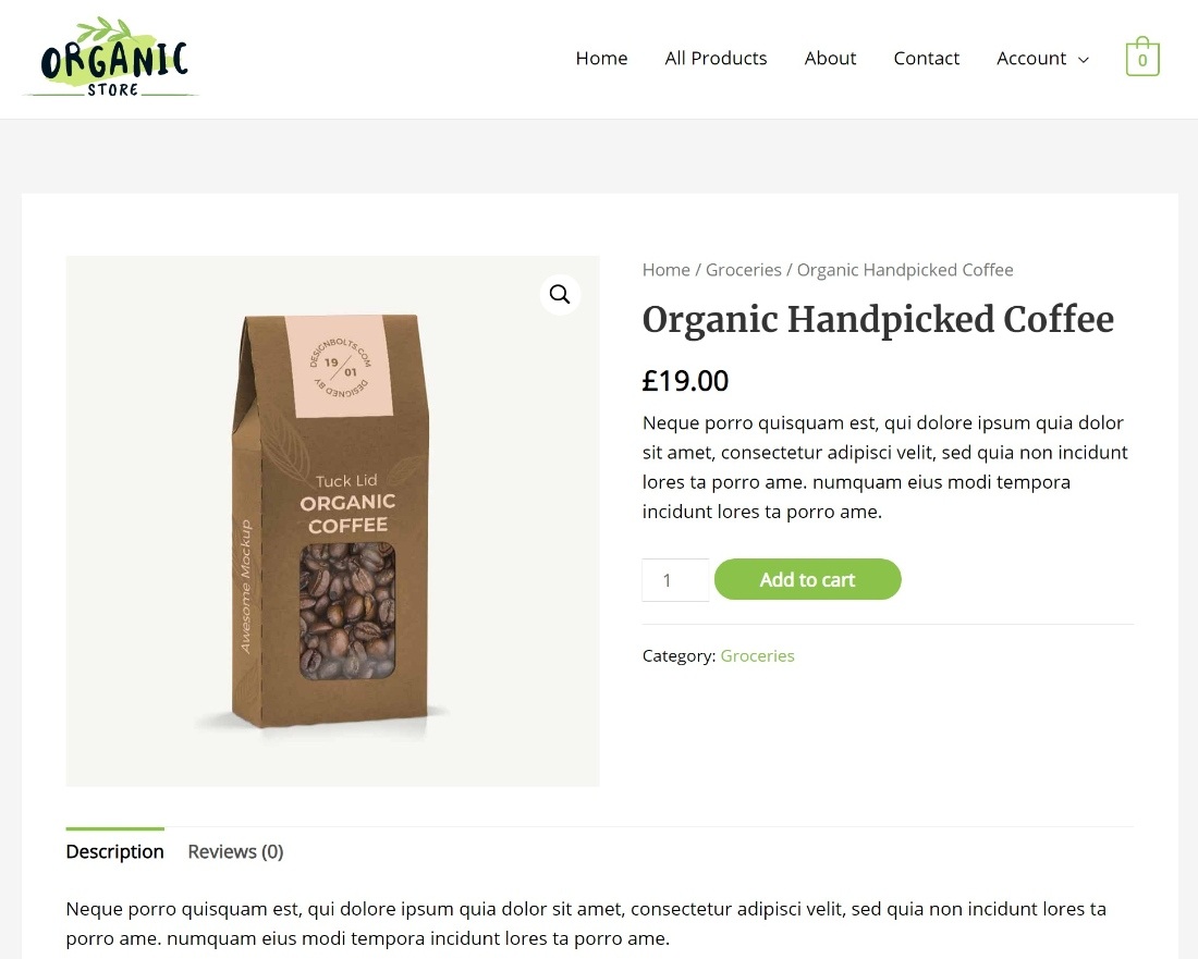 Prices in single product page