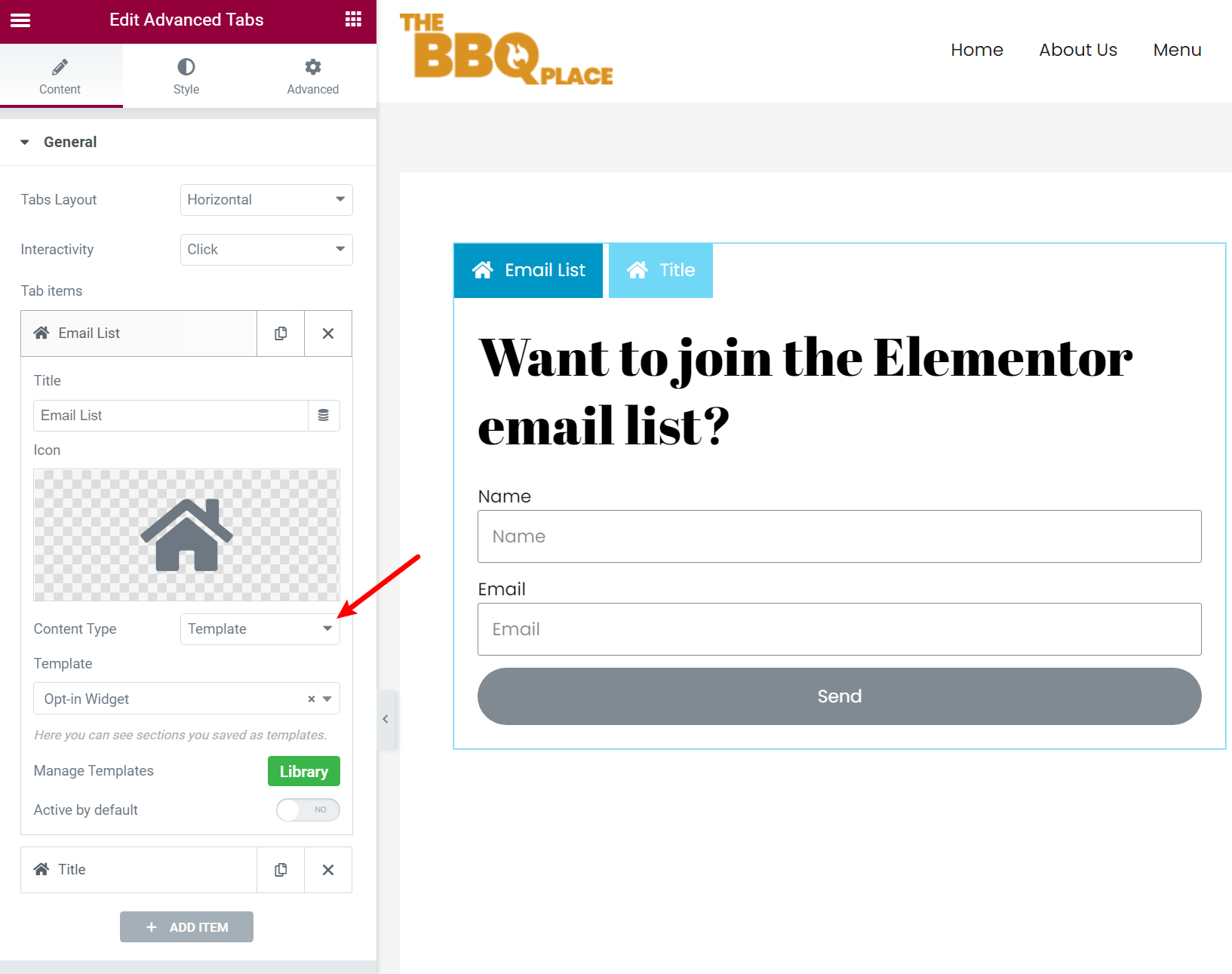 Stratum add templates in tabs