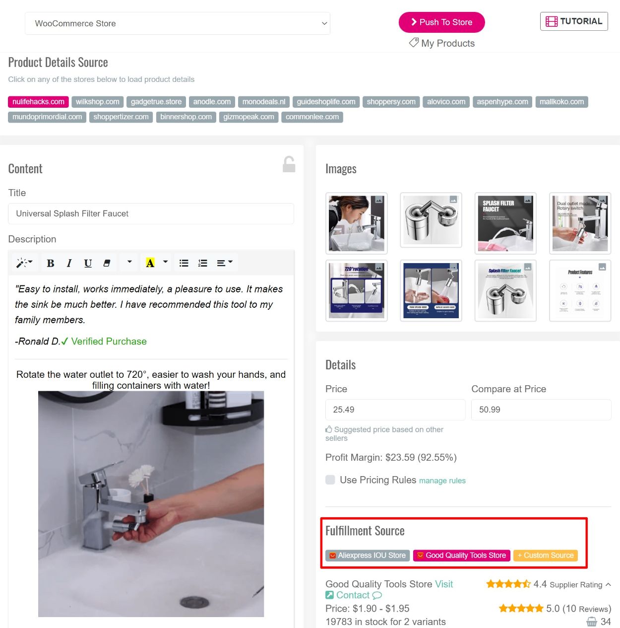 Configure product details