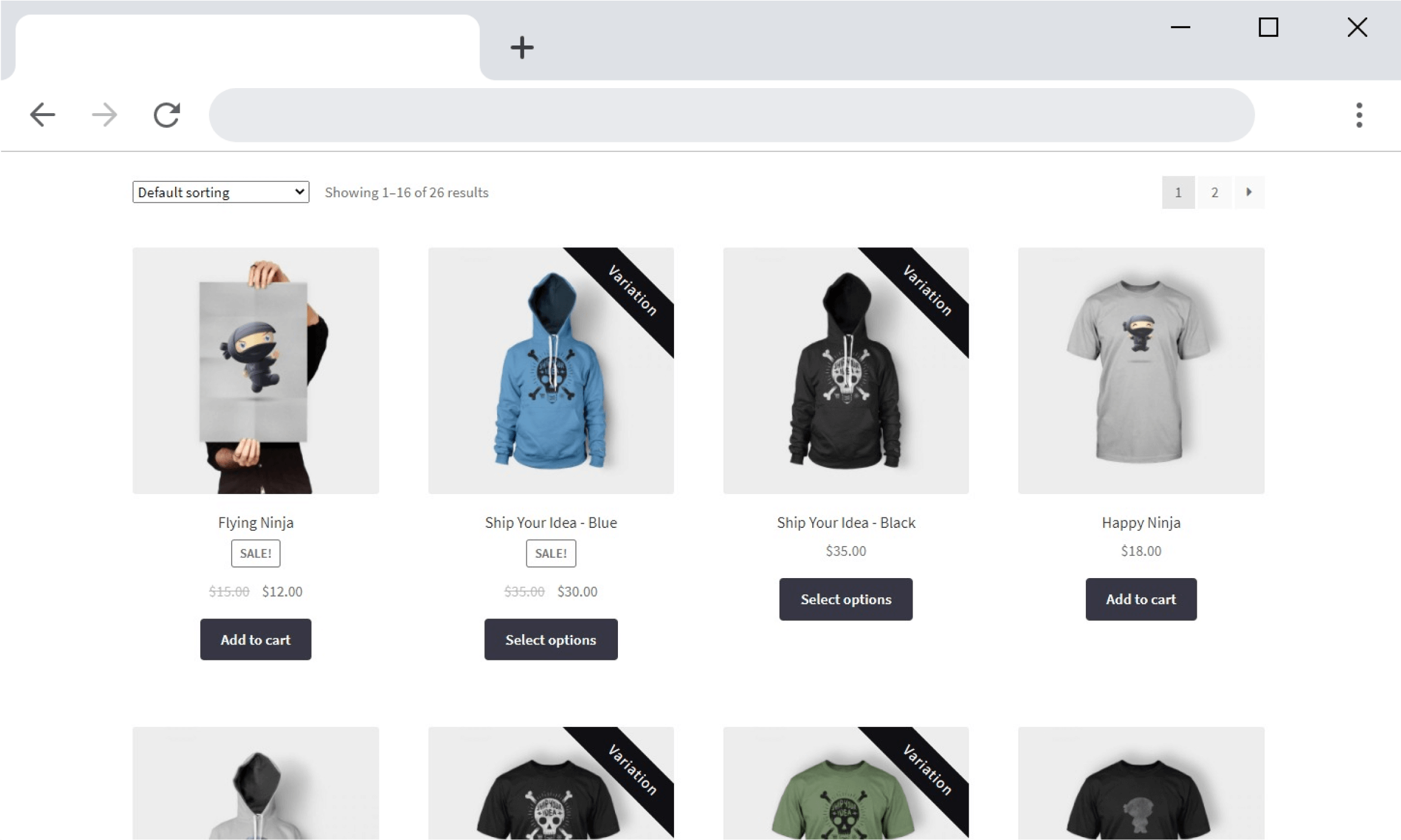 Show variations as individual products