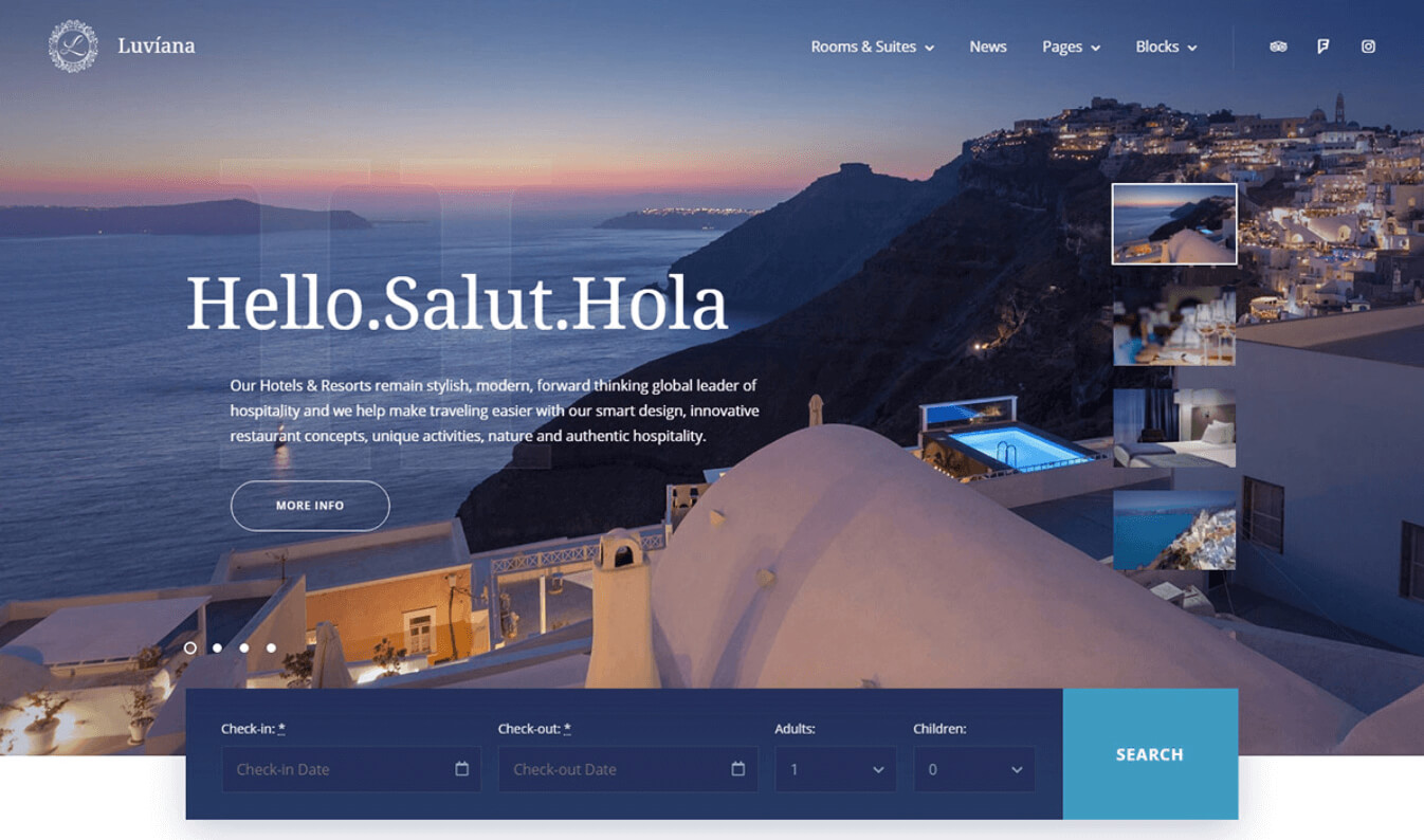 Luviana Hotel WordPress Theme