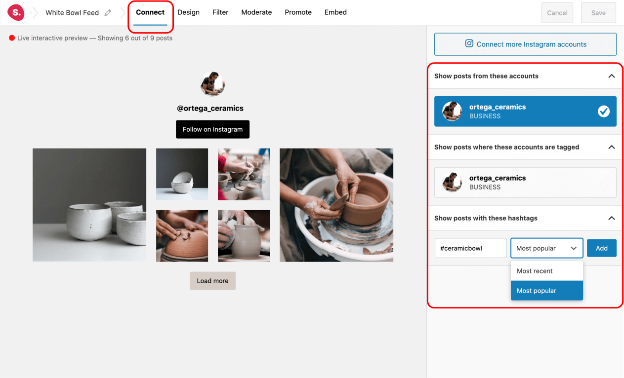 Create a hashtag feed
