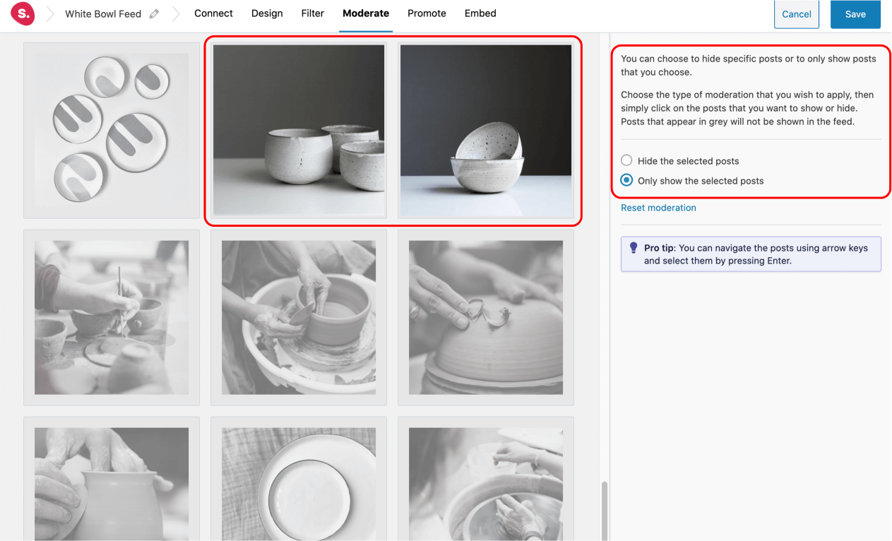 Visually moderate your Instagram feed