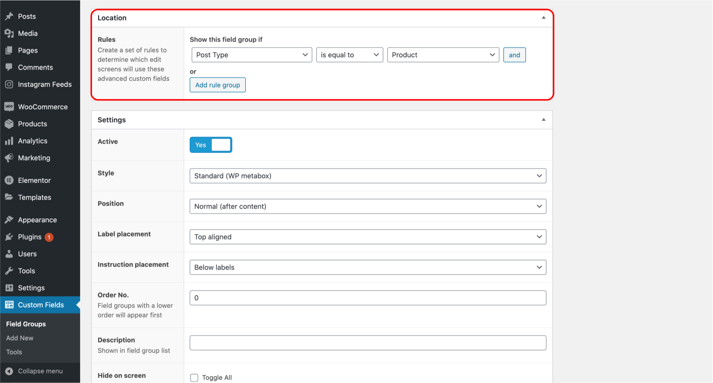 ACF shortcode field 