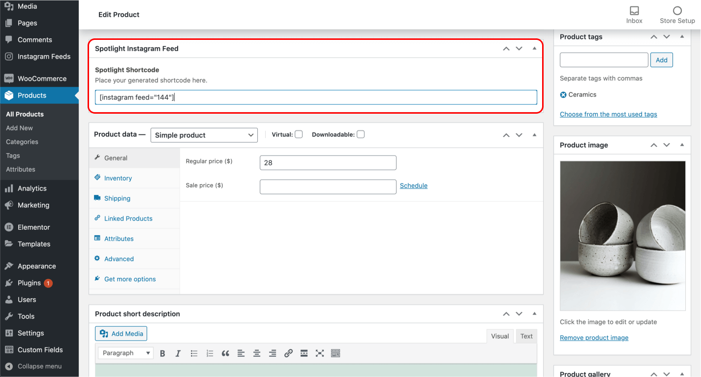 Add your dedicated shortcode