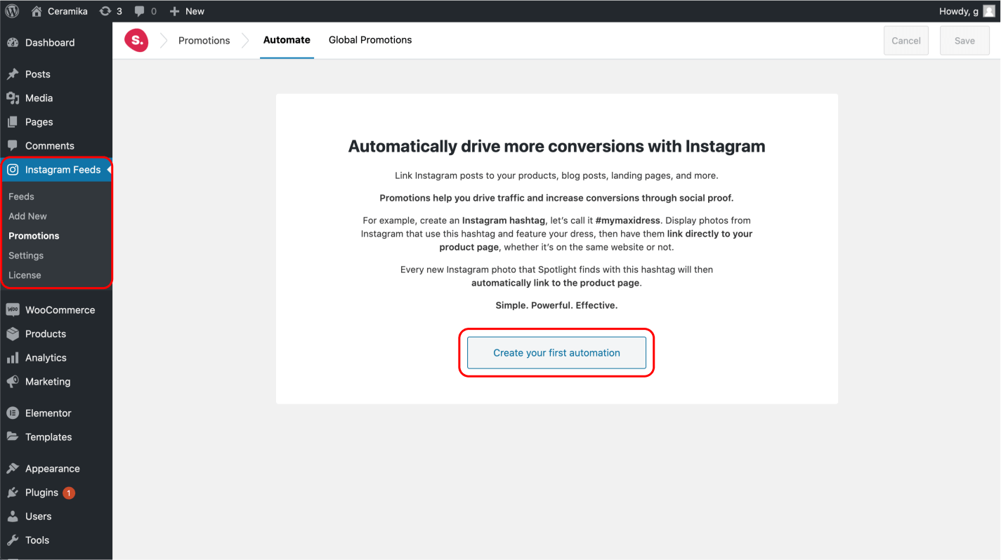 Create a new promotion