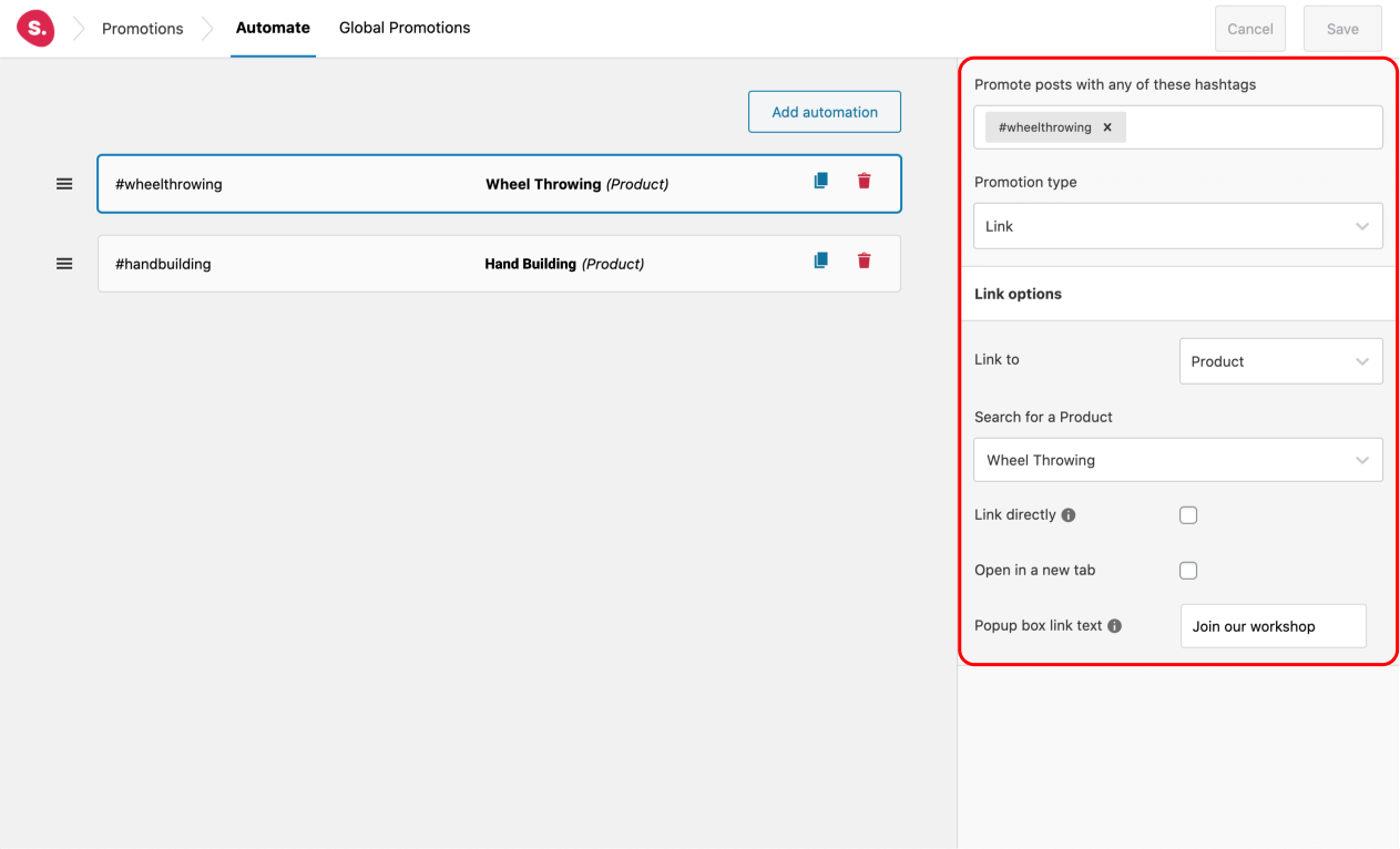 Created automated promotions