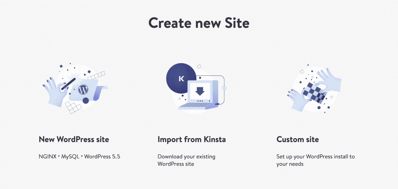 Creating a new local WordPress website using DevKinsta