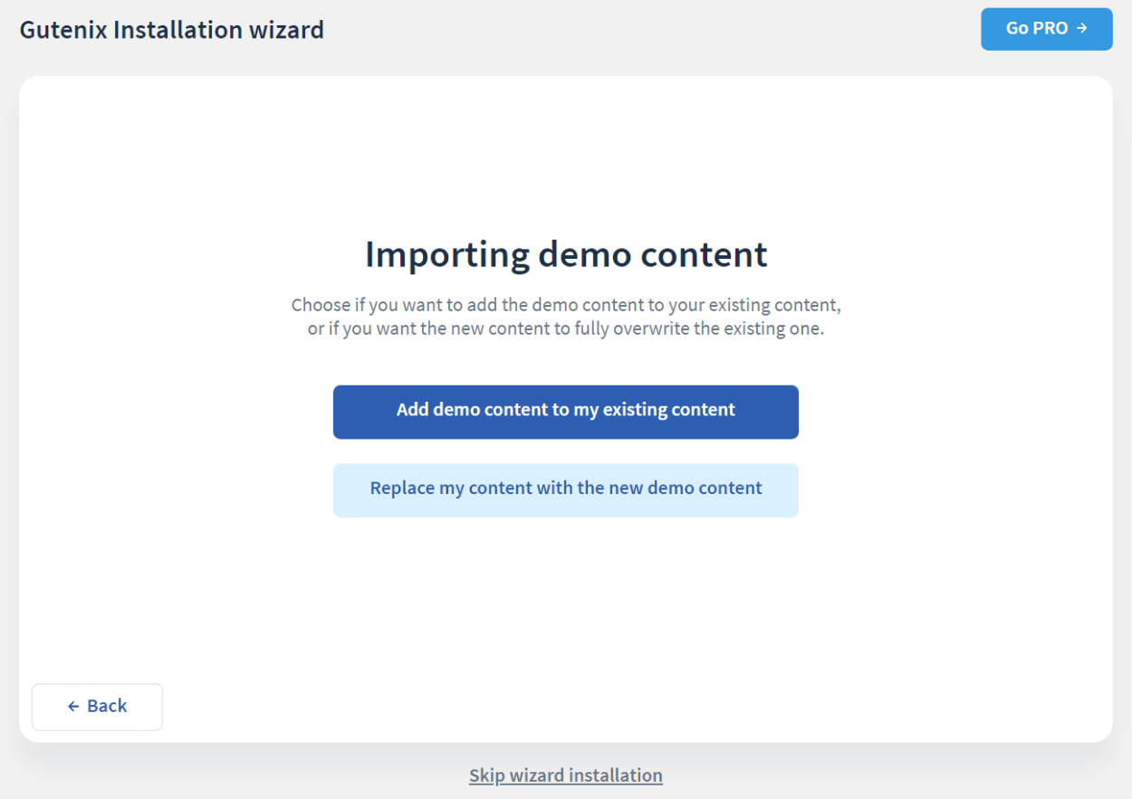 Import demo content