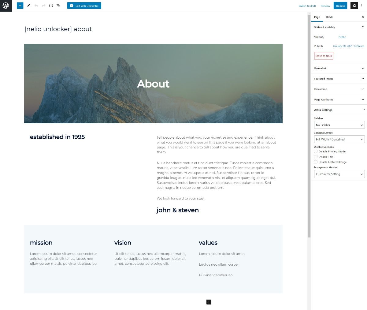 Nelio design in block editor