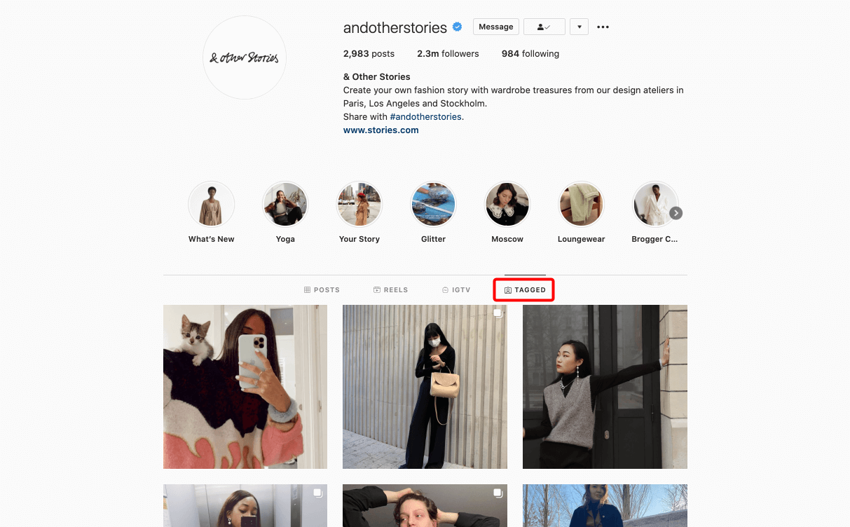 Tagged Instagram posts