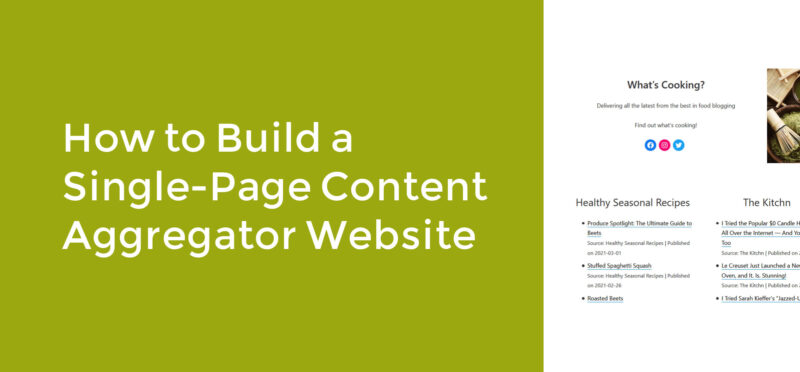 How to Build a Single-Page Content Aggregator Website