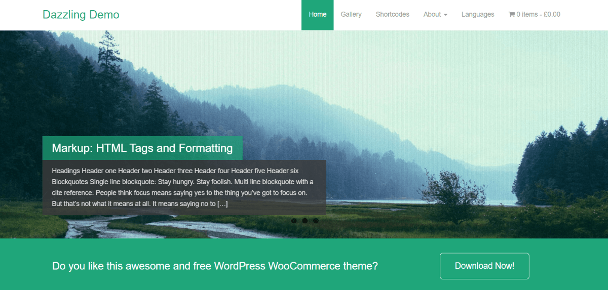Dazzling - Free Flat Design WordPress Business Theme