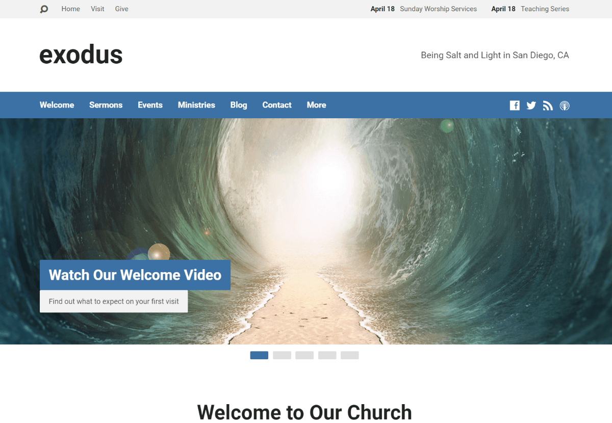 Exodus - Church WordPress Templates