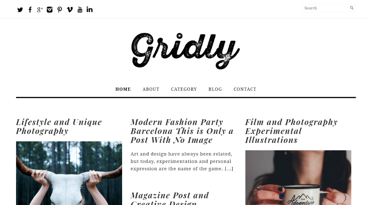 Gridly - Free WordPress Theme
