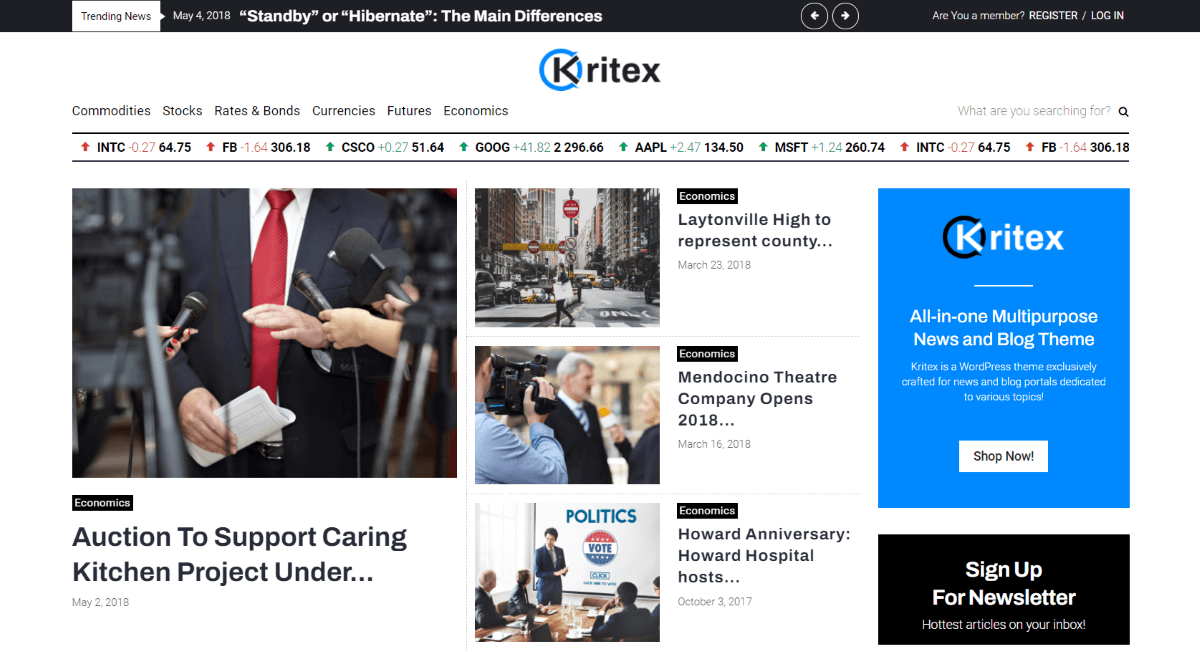Kritex - Corporate News Blog Modern Elementor WordPress Theme