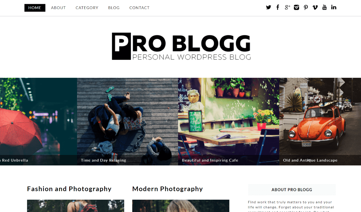 Pro Blogg - Free WordPress Theme