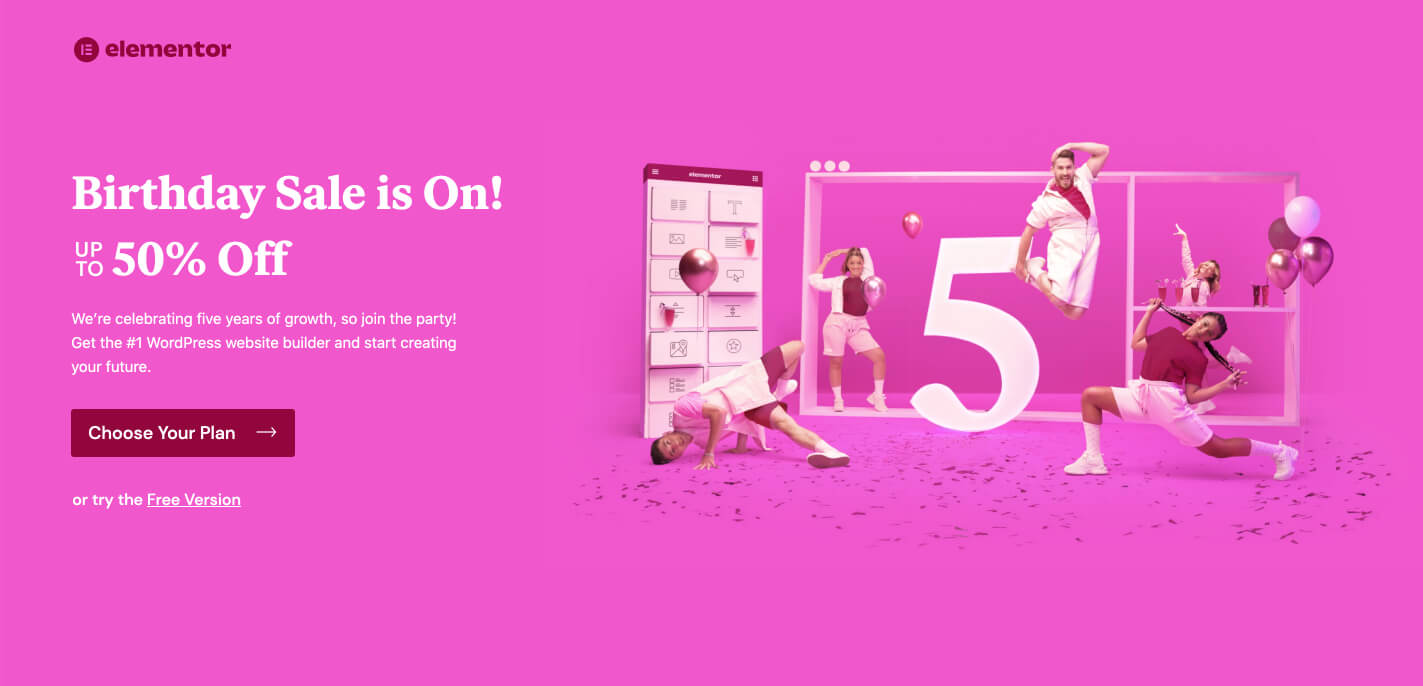 Elementor Birthday Sale 5