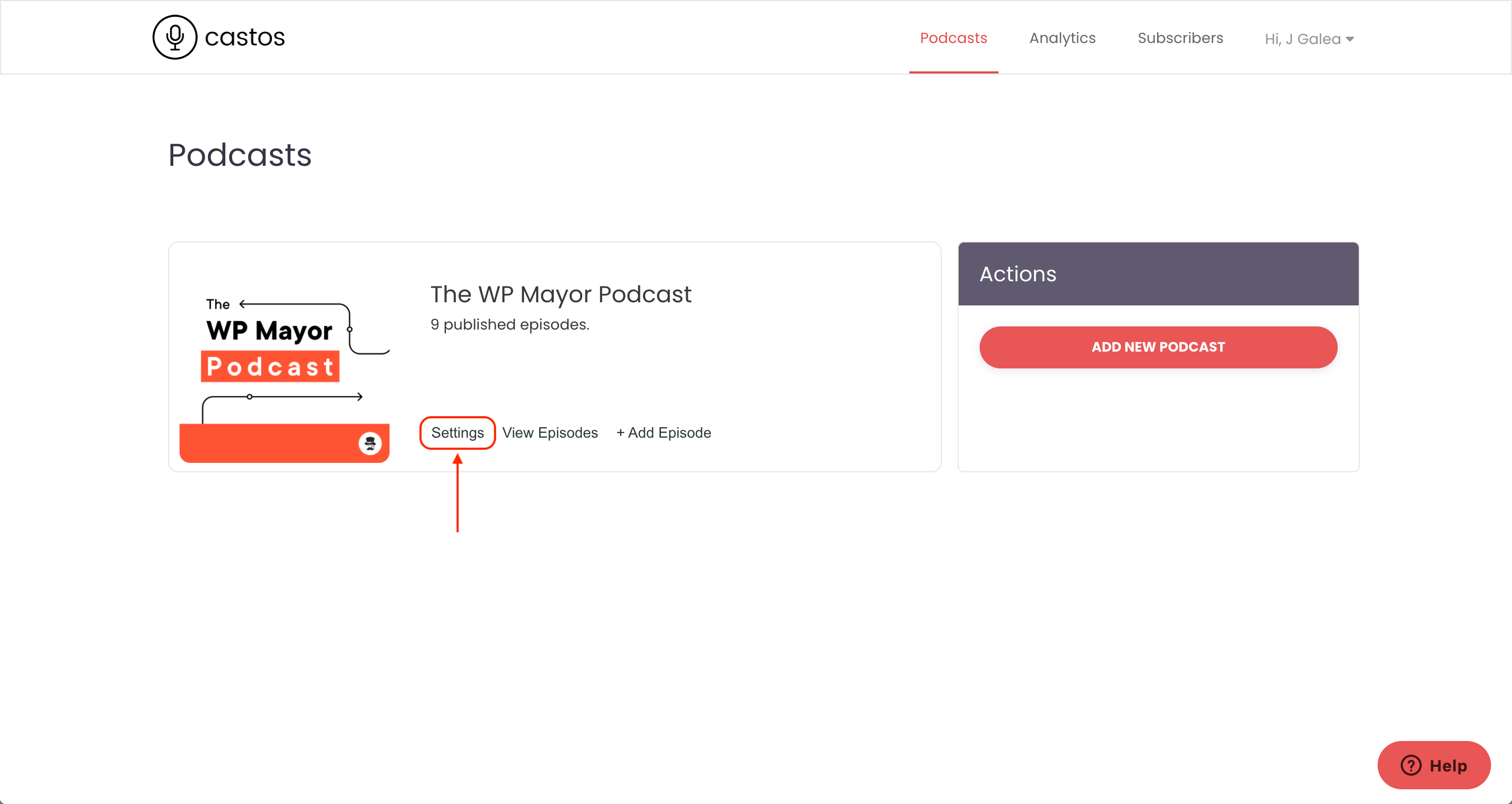 Podcast settings 