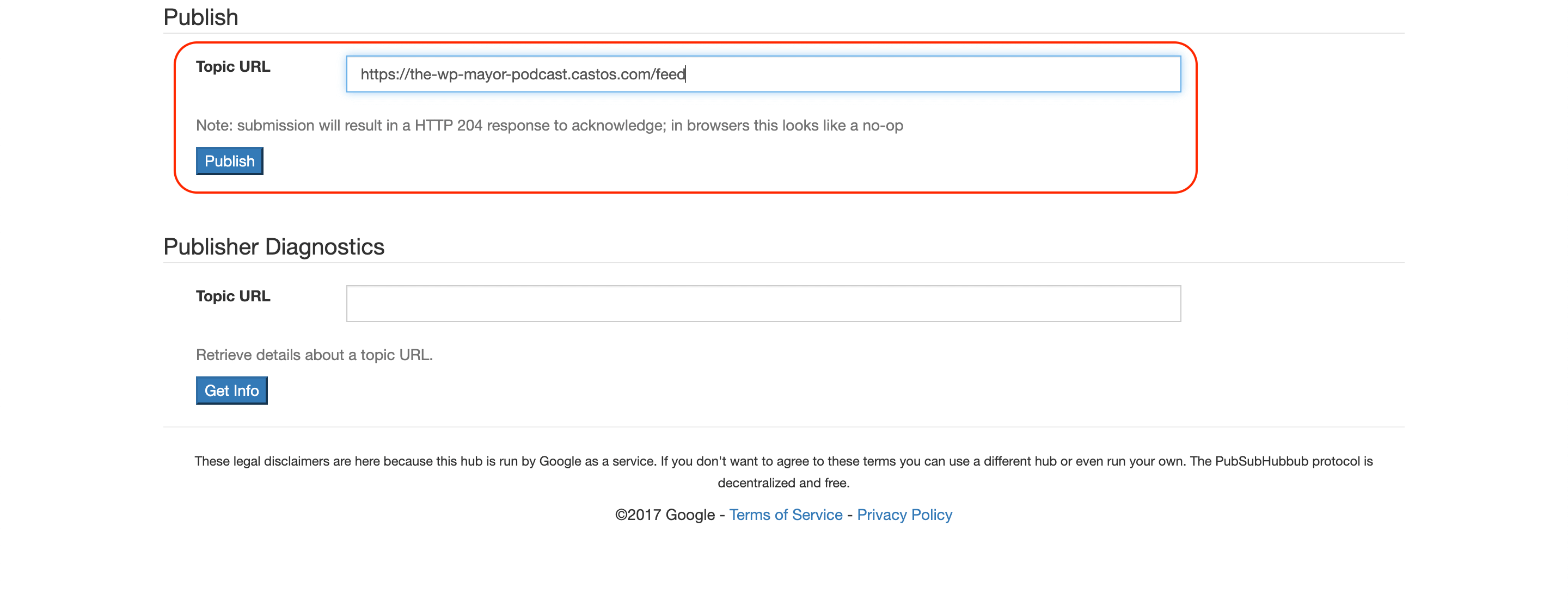 Google PubSubHubbub