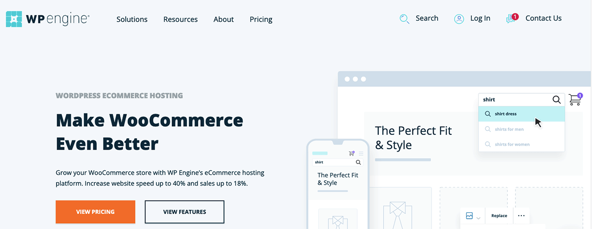 Screen capture of WPEngine website