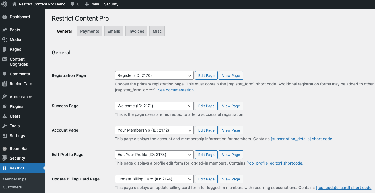 Restrict Content Pro
